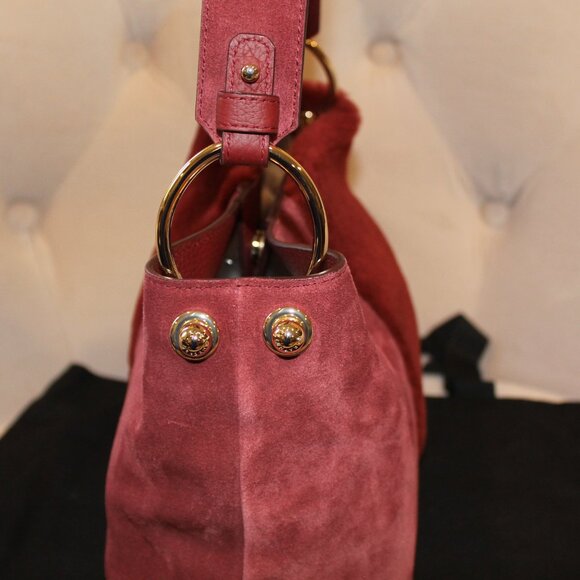 Strathberry Lana Oxblood Suede and Shearling Hobo with Dust bag & Box - Picture 11 of 15